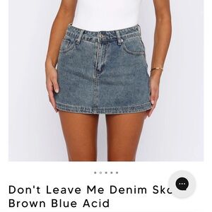 White Fox Boutique Acid Wash Denim Mini Skort NWT XS